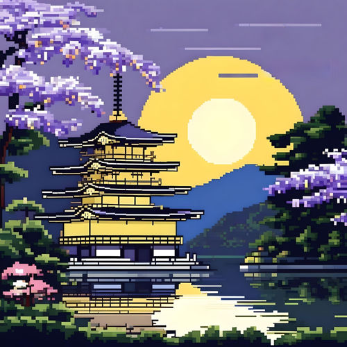 Kinkakuji Temple (Pixels)